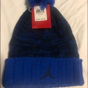 Jordan JumpMan Pom Beanie Youth Size 8/20  Blue